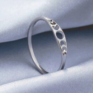 🔮 2 for $40 🔮 Moon Phases Minimalist Dainty Stainless Steel Ring - 7
